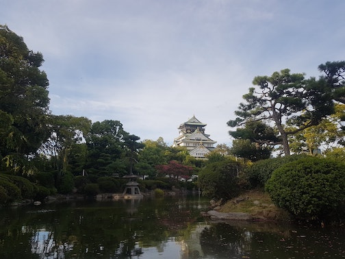 Osaka castle in Osaka, Japan